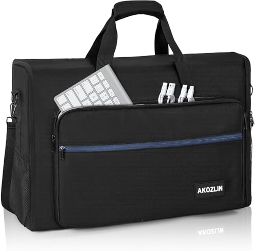 AKOZLIN Monitor Carrying Case, 24 inch Monitor Bag, Padded Monitor Travel Case (NOT for iMac), LCD Screens/TVs Transport Tote Bag with Shoulder Strap Accessories Pocket - size: For 19"- 24" Screen