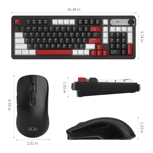 MageGee V990 Creamy Wireless Keyboard and Mouse Combo, 99 Keys RGB Backlit Rechargeable Quiet Gaming Keyboard, Adjustable Optical Mouse, with Number Pad, Keyboards Set for Desktop, Laptop, PC(Black) - color: Black