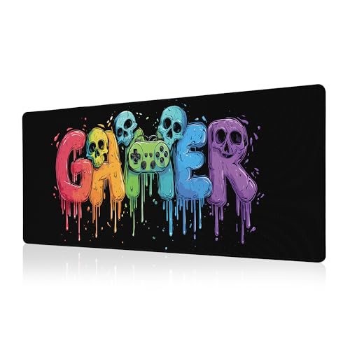 Gaming Mouse Pad Mat XL Extended Large Gaming Desk Pad Mousepad, Vibrant Game Computer Laptop Keyboard and Mouse Mat, Office Desk Decor Mousepad Deskmat with Stitched Edges Mat - color: Gamer