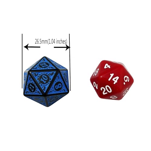 SmartDealsPro 10-Pack Retro 26mm Large 20 Sided Dice D20 Polyhedral Dice for DND RPG MTG Table Game(Retro White) - color: Retro White