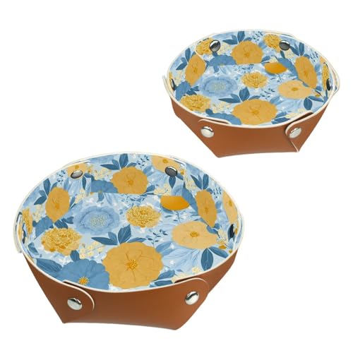 2Pcs PU Dice Holder Folding for RPG DND Table Games, Dice Trays Storage Box Portable Folding Rolling Dice Tray, Yellow and Blue Floral - color: Multi 14