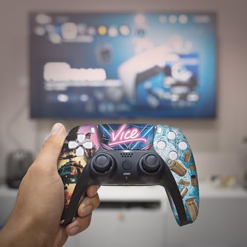 G. T. A. 6 Custom PS-5 Controller Wireless compatible with Play-Station 5 Console by BCB Controllers | Proudly Customized in USA with Permanent HYDRODIP Printing(NOT JUST A SKIN)(MODDED) - color: G. T. A. 6, size: Modded - Front & Back Print