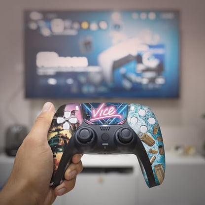 G. T. A. 6 Custom PS-5 Controller Wireless compatible with Play-Station 5 Console by BCB Controllers | Proudly Customized in USA with Permanent HYDRODIP Printing(NOT JUST A SKIN)(MODDED) - color: G. T. A. 6, size: Modded - Front & Back Print