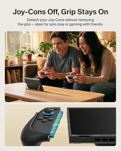 Belkin Nintendo Switch 2 Case Grip, Dockable & Quick-Release Design, Ergonomic Non-Slip, Kickstand Compatible Protective Case, Detachable & Comfortable Joy-Con 2 Handheld Grip, Travel Controller case - color: Black, style: Grip