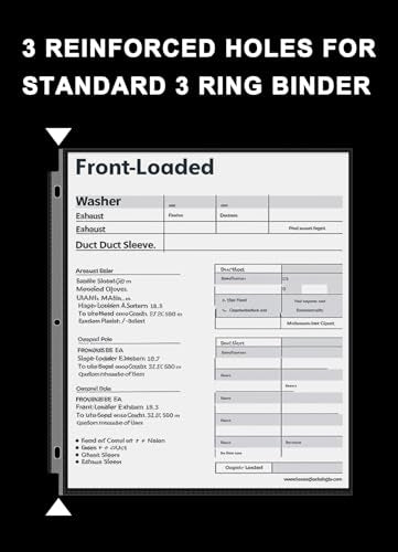 Golbsart Sheet Protectors 8.5 x 11, Page Protectors for 3 Ring Binder 100ct | Acid-Free Clear Plastic Binder Sleeves Top-Loading, Reinforced 3-Hole Edge for 3 Ring Binder, Letter Size Document Protection