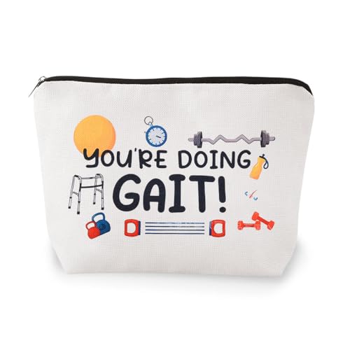 Funny Physical Therapy Gifts for Women Pt Occupational Therapist Graduation Gifts for Physical Therapist Students Assistant You're Doing Gait Make up Cosmetic Toiletry Bags Pouches - color: Doing Gait