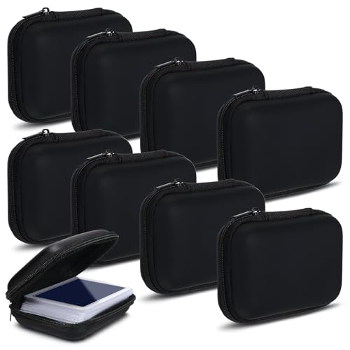 Jexine 8 Pieces Card Case Compatible with Travel Games Cards Games Playing Case Deck Game Playing Storage Box Carrying Holder (Black) - color: Black