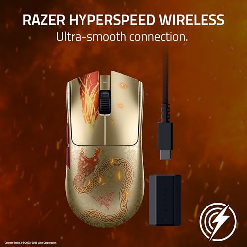 Razer Viper V3 Pro Wireless Esports Gaming Mouse: Symmetrical - 54g - 8K Polling - 35K DPI Optical Sensor - Gen3 Optical Switches - 8 Programmable Controls - 95 Hr Battery - Counter-Strike 2 Edition - color: Counter-Strike 2 Edition, style: 8000 Hz Pollin
