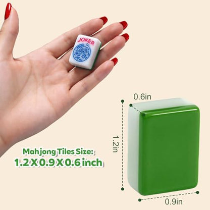 1.2-inch Premium American Mahjong Tile Set. Made of Durable and Sturdy Melamine. Perfect for Multiplayer Games, on-the-go Gaming, and Playing with Family and Friends. (Green) - color: Green