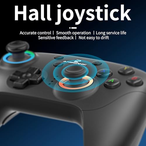 Doriteney RG P01 Wireless Gaming Controller Compatible with Switch Game Controllers RG P01 2.4G Controller Gamepad for Bluetooth/PC/Steam/iOS/Android/Switch Hall Effect RGB Lights