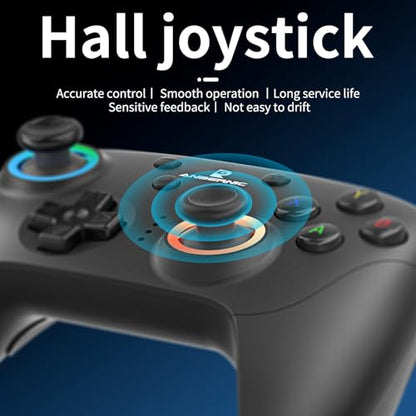 Doriteney RG P01 Wireless Gaming Controller Compatible with Switch Game Controllers RG P01 2.4G Controller Gamepad for Bluetooth/PC/Steam/iOS/Android/Switch Hall Effect RGB Lights
