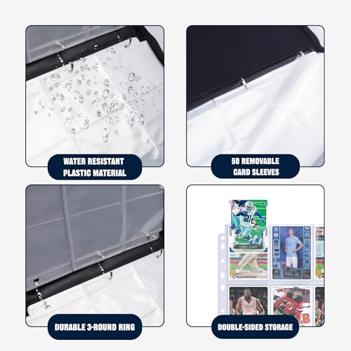 Baseball Card Binder with Sleeves,9-Pocket Trading Card Holder Card Collectors Album Hold Up to 900 Cards,Card Folder For Baseball Football Basketball Sport Trading Cards,TCG,MTG,PTG Games - color: Baseball-900
