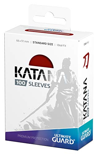Ultimate Guard Katana Card Sleeves: 100 Standard Size TCG Sleeves, 66 x 91mm, Red Back, Tournament Quality, No PVC & Acid-Free, High Clarity - color: Red, size: Standard Size (66 x 91mm)