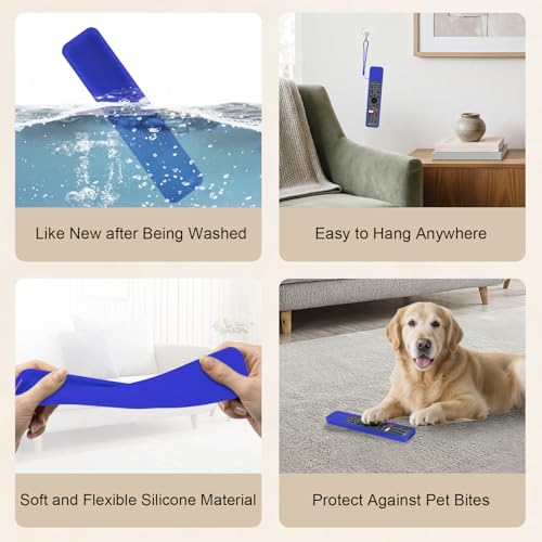Protective Silicone Case for Sony RMF-TX600U RMF-TX500U Remote Control | Remote Cover for Sony MF-TX500E RMF-TX600E Smart TV Remote Sleeve Skin Waterproof, Anti-slip (Blue) - color: Blue