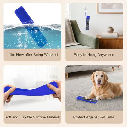 Protective Silicone Case for Sony RMF-TX600U RMF-TX500U Remote Control | Remote Cover for Sony MF-TX500E RMF-TX600E Smart TV Remote Sleeve Skin Waterproof, Anti-slip (Blue) - color: Blue