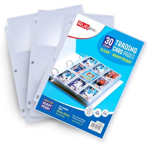 RUBEX 9-Pocket Card Sleeves - 30 Pages, Hold 270 Cards, Top-Loading