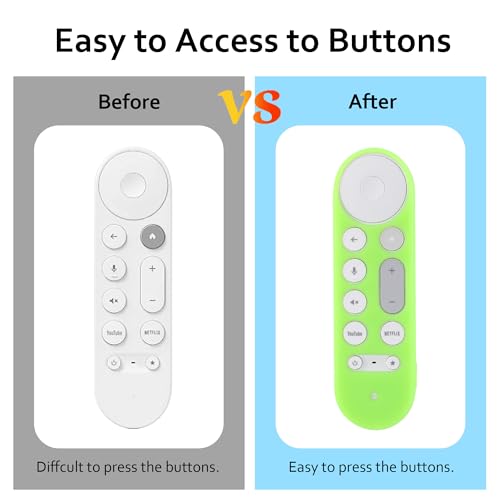 LEFXMOPHY Glow Cover for Google TV Streamer 4K Remote 2024 Green Silicone Case（Lime Green - color: GLOW GREEN