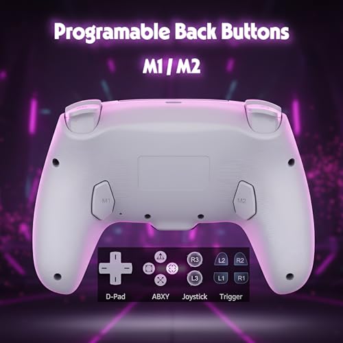FLUY-E RGB Wireless Controller for PS5/PC – Compatible with PS5, PS5 Slim & PS5 Pro, Hall Effect Joysticks and Triggers, Dual Vibration, Six-Axis Sensor, Touch Panel, Turbo & Programmable Buttons, Ergonomic Design