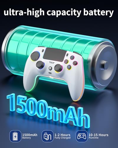 ThinTree Wireless Controller Compatible for PS-5/Pro/Slim/PC, Hall Effect Sticks & 7 RGB LED Mode & haptic Feedback & 1500 mAH Battery & Motion Sensing, 3.5mm Audio Jack