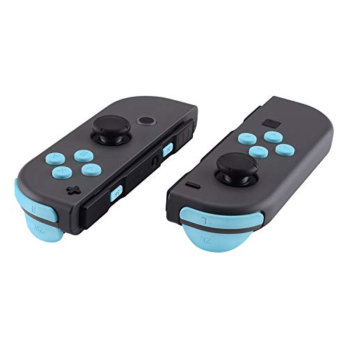 eXtremeRate DIY Full Set Buttons for Nintendo Switch & Switch OLED, Custom Replacement Buttons for JoyCon, ABXY Direction Keys SR SL L R ZR ZL + - Home Capture Trigger Buttons Springs - Heaven Blue - color: Heaven Blue