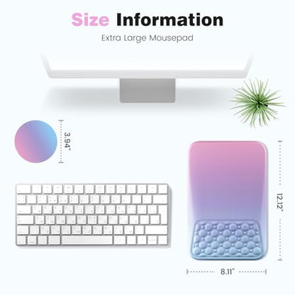 Ospelelf Mouse Pad with Wrist Rest Ergonomic Comfortable Pain Relief Mousepad Wrist Support for Computer Purple - color: Purple