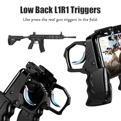 Mikirini 11 in 1 Mobile Phone Game Controller for PUBG/Call of Duty | for 4.5-6.7" iPhones/Android Phones, Cell Phone L1R1 Gaming Triggers, for free fire/apex/fortnitee