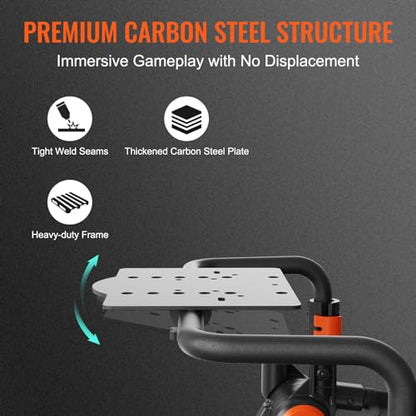 VEVOR Racing Wheel Stand Foldable Fit for Mainstream Brands, Carbon Steel Driving Simulator Cockpit Adjustable Pedal & Dual-Mode Seating,Fit Most Steering Wheels and Pedals