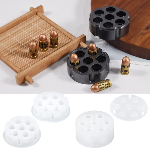 Bullet Dice and Dice Box Resin Molds Silicone Set of 7 Epoxy Resin Molds Dice Silicone Molds for Epoxy Resin for Role Playing Games Table Board Game DIY Dices Making