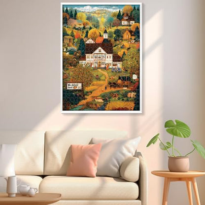 500 Pieces Puzzle for Adults, Harvest Farm and Mountain Jigsaw Puzzle - style: Warmth Mountain