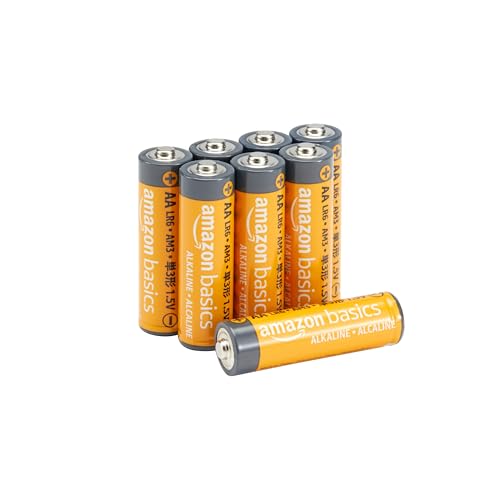 Amazon Basics 8-Pack AA Alkaline High-Performance Batteries, 1.5 Volt, 10-Year Shelf Life, Long-lasting Power - size: 8 Count (AA/LR6)