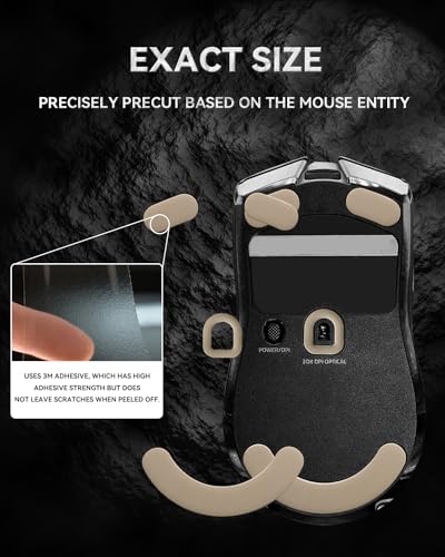 HOTLINEGAMES Mouse Skates Feet Compatible with Razer Viper V2 Pro, for Glass Mousepad, Rounded Curved Edges, Gaming Mouse feet Replacement, High Durability, Pebble Series
