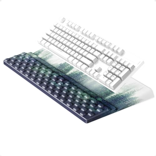 Ospelelf Keyboard Wrist Rest Pad, Comfy Ergonomic Keyboard Stand Holder, Office Desk Accessories, Work from Home Essentials, Green Forest Pattern - color: Green Forest