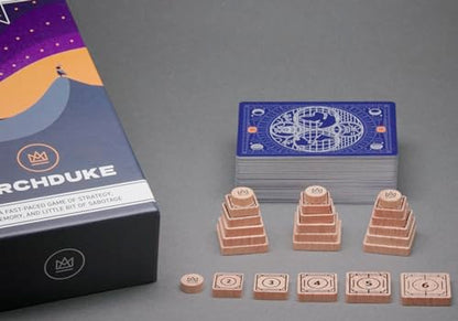 Stellar Factory Archduke Strategy Memory Card Game, 2-6 Players, Ages 12+ | 24 screen-printed wood tokens; build your tableau while disrupting rivals; slim travel-friendly box; 104 cards + rulebook.