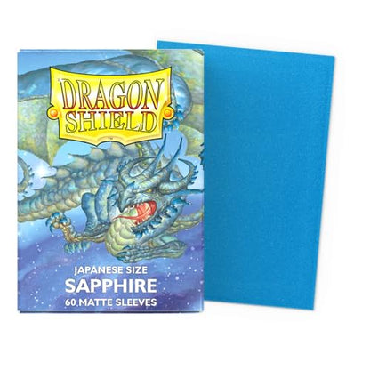 Dragon Shield | Japanese Size Card Matte Sleeves | 60 CT - Smooth & Tough Premium TCG Sleeves - Compatible with Yu-Gi-Oh, Naruto, Cardfight & Vanguard | Sapphire - color: Sapphire Matte