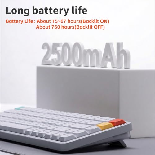 nuphy Air65 V3 Hot Swappable Wireless Mechanical Keyboard, 68 Keys 65% Layout Custom Low Profile Keyboard with Multifunctional knob,Gasket Mounted,RGB Backlit,Support Bluetooth/2.4GHz/USB-C - color: White, size: Blush nano Switch