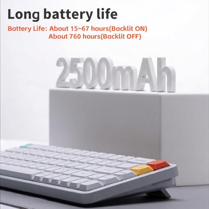 nuphy Air65 V3 Hot Swappable Wireless Mechanical Keyboard, 68 Keys 65% Layout Custom Low Profile Keyboard with Multifunctional knob,Gasket Mounted,RGB Backlit,Support Bluetooth/2.4GHz/USB-C - color: White, size: Red nano Switch