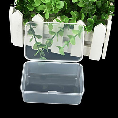 20 Pack Rectangular Mini Clear Plastic Storage Containers | Hinged Lid, For Beads and Small Craft Items, 3.35 x 2.17 x 1.38 inch - size: 3.35 x 2.17 x 1.38 inch