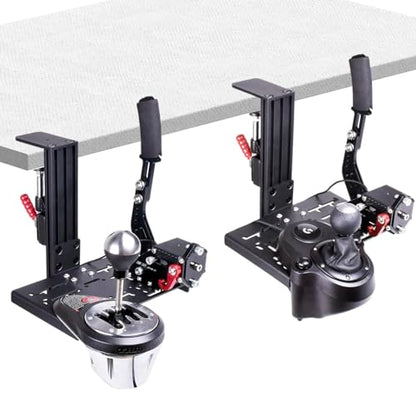 YAARHEJ Heavy-Duty Sim Racing Desk Mount for Shifters & Handbrakes - Universal Fit for Logitech, Thrustmaster TH8A/TSS, Fanatec Clubsport