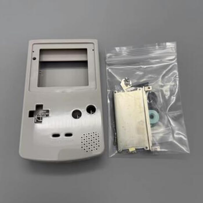 IPS Housing Shell Cover with Buttons Conuctive Pads Screws for Gameboy Color GBC Console (Gray) - color: Gray