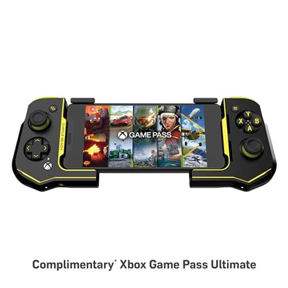 Turtle Beach Atom Mobile Game Controller with Bluetooth for Cloud Gaming on Xbox Game Pass with Android Mobile Devices - Compact Shape & Console Style Controls – Black/Yellow - color: Black/Yellow