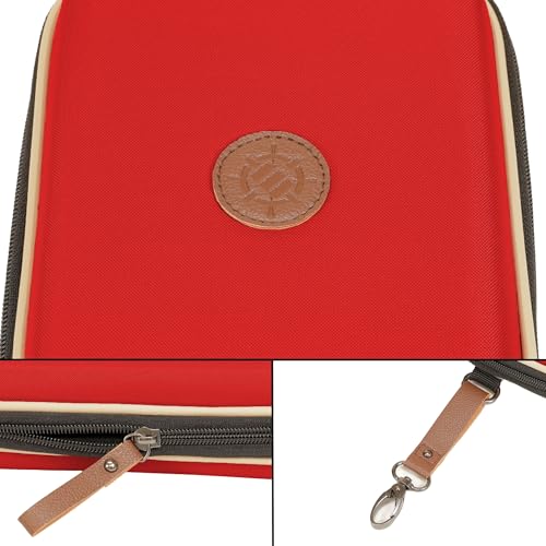 ENHANCE Designer Edition Dice Tray - Stylish Dice Case and Dice Holder for 28+ Dice with EVA Shell Protection - Dice Rolling Tray with Removable Dice Holder for DnD, Other RPG Games (Red) - color: Red