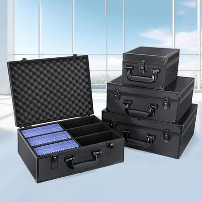 Card Storage Box Aluminum Storage Box for Valuable Card Collection Trading Card Organizer Aluminum Box Organizer for, 4 Compartments