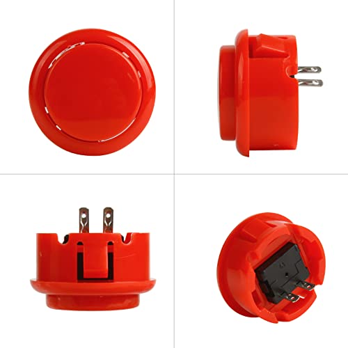 Larcele 30MM Console Box Push Button for Arcade Game Projects YXJKG-01 | 12 Pcs, 6 Colors, DIY Plug-in Replacement Switch Part - size: 30MM