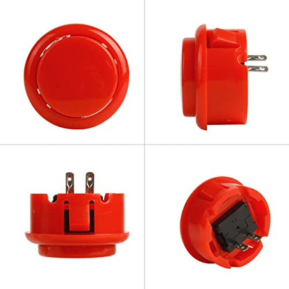 Larcele 30MM Console Box Push Button for Arcade Game Projects YXJKG-01 | 12 Pcs, 6 Colors, DIY Plug-in Replacement Switch Part - size: 30MM