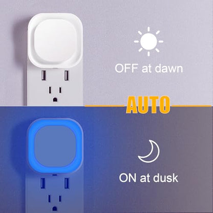 2 Pack Azure Night Light, Crisp Modern Glow with Dimmable Soft Light & Indirect Reflection, Auto Dusk to Dawn Sensor, Plug in LED Nightlight for Bathroom,Toilet, Kitchen Counter, Modern Decor | Auto Dusk to Dawn Sensor, Crisp Modern Light, LED Nightlight
