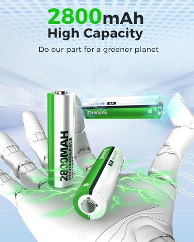 Granicell 8 Sets NiMH 4 Pack AA & 4 Pack AAA Rechargeable Batteries | 1.2V for Blink Cameras, Smart Locks Alarms & Tech Devices|10-Year Life Leak-Proof, Extreme-Temp Resistant - size: AA&AAA-4