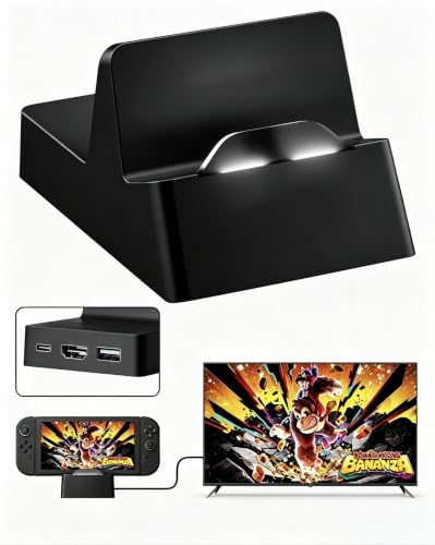 Black Portable TV Dock for Nintendo Switch 2 & 1 | 4K@60Hz HDTV , 100W PD Fast Charging Type-C Port, USB 3.0 Port, Work with Original Switch Charger or 60W+ PD Charger - color: BLACK