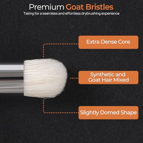 Nicpro Dry Brush Miniature Painting, 7 Sizes Drybrush with Storage Case | Professional Drybrush Set, Hobby Detail Paint Brushes, For Tabletop & Wargames Miniatures Models Figures