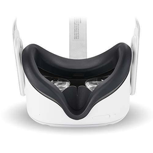 Compatible with Oculus Quest 2 Accessories, Silicone Face Cover, VR Shell Cover,Touch Controller Grip Cover,Protective Lens Cover,Disposable Eye Cover(Black) - color: Black