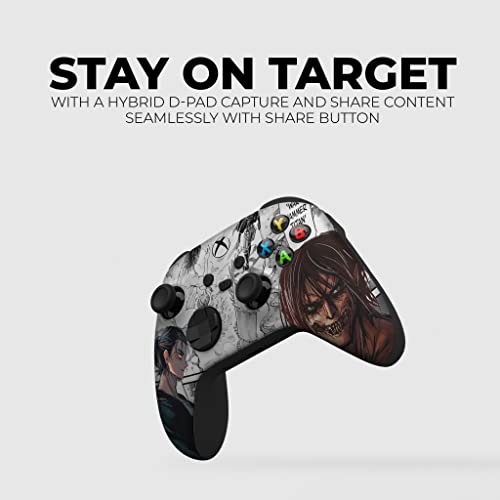 Attackk On Titan Custom X-box Controller Wireless compatible with X-box One/X-box Series X/S by DreamController | Proudly Customized in USA with Permanent HYDRO-DIP Printing(NOT JUST A SKIN) (MODDED) - color: Attack On Titan, size: Modded - Front Print On